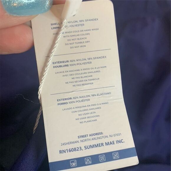 Summer Mae Women's Swimdress 2XL Blue Tummy Control Padded Bra - Picture 6 of 10